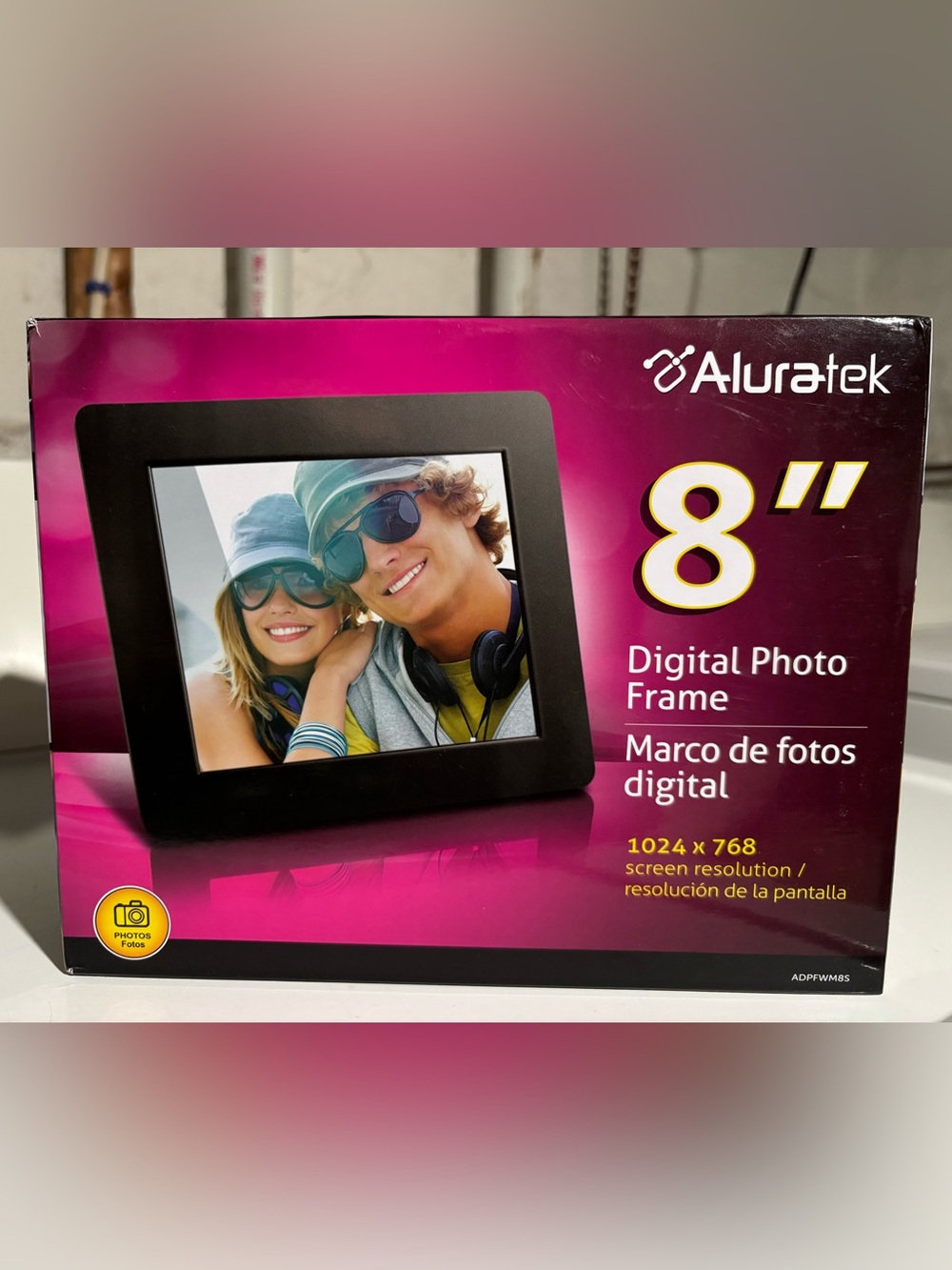 Aluratek 8" Black Digital Photo Frame